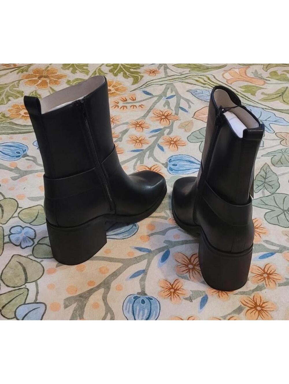 The Drop Stevens Ankle Black Fall Winter Cowboy Women Boots Block Heel Size 7